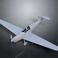 Detailed White Airplane Model With Propeller Wings Cockpit For Space Exploration