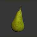 Fresh Ripe Yellow Pear with Red Spots and Smooth Skin on Gray Reflective Surface
