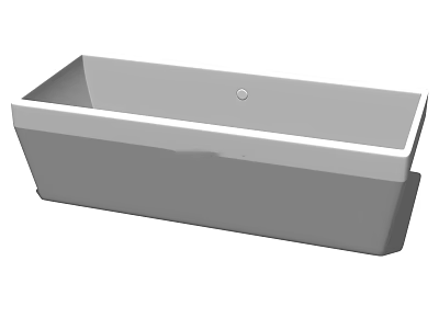 Modern Freestanding Bathtub With Gray Body And White Rim For Bathroom 3d model