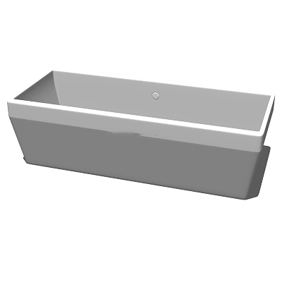 Modern Freestanding Bathtub With Gray Body And White Rim For Bathroom 3d model
