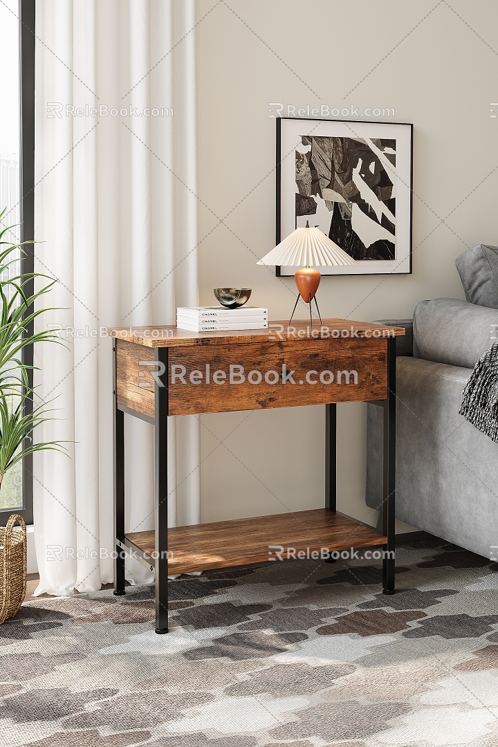 Living room retro side table 3d model