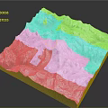Garden Landscape Design With 3D Terrain Modeling Mountain Snowy Rocky And Water Elements