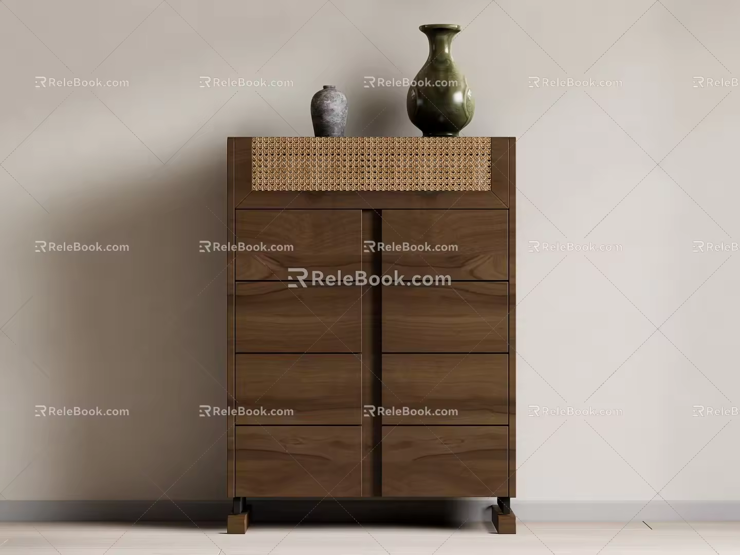 New Chinese Style Locker Drawer Cabinet 3d model