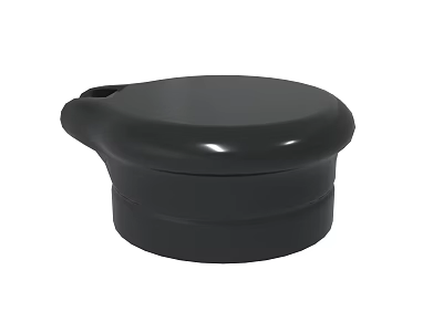 Durable Black Round Plastic Lid With Handle And Smooth Surface 3d model
