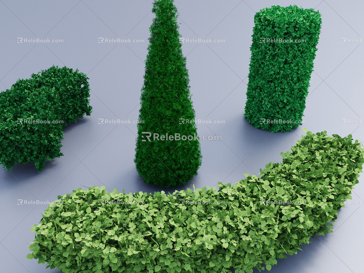 East Cedar Curved Hedge Cylindrical Hedge Hedge Hedge Shrub High Plant Landscape Plants 3d model