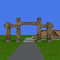Ancient Architecture With Maze Like Structure On Green Grassland And Stone Path