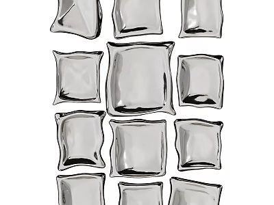 Glass Square Rectangular Wall Decor With Different Sizes Arranged In Grid Layout 3d model