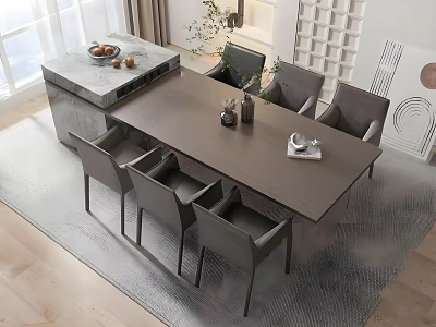 Modern Bar Area Design With Sleek Counter And Comfortable Chairs 3d model