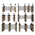 Industrial Security Turnstile Equipment with Various Models and Access Control Functions 3d model
