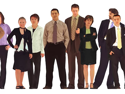 Group Of People In Professional Business Attire 3d model