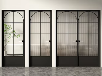 French style glass door double open glass door double open door retro glass door kitchen glass door bathroom glass door 3d model