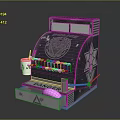 Custom Police Cash Register With Starbucks Cup Blue Logo Star Pink Ball Red Buttons