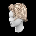 Game Movie Character White Head Model With Blond Short Stylish Hair Design