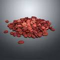 Red Beans Pile Scattered On Gray Background With Natural Texture And Look