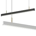 Modern Minimalist Long Rectangular Pendant Lights Black And White With Golden Metal Hangers