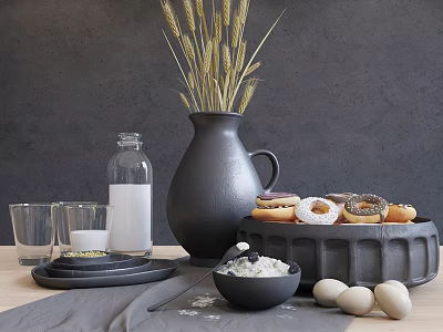 Modern Tableware Bottle and Jar Combo 3d model