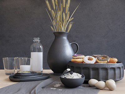 Modern Tableware Bottle and Jar Combo model