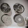 Circular Marble Wall Decor With Textured Patterns Perforated Designs And Abstract Shapes 3d model