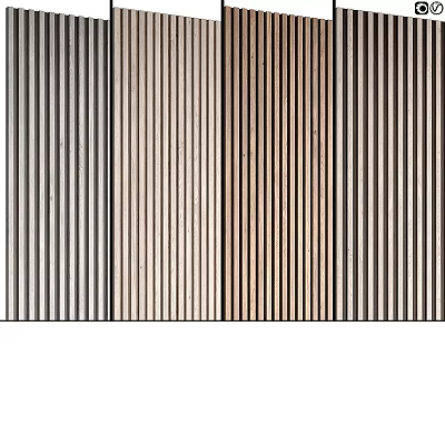 Modern Vertical Striped Wall Panels In Different Colors For Interior Design 3d model