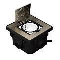 Industrial Floor Mounted Junction Box With Metal Cover And Circular Interface Ports