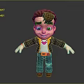 Game And Movie 3D Cartoon Character With Brown Hair Black Jacket And Blue Ripped Jeans