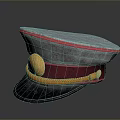 Stylish Gray Red And Blue Fashion Hat With Yellow Badge Decorative Band And Colorful Accents