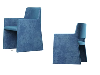 Modern Blue Fabric Lounge Chair With Unique Stylish Comfortable Design 3d model