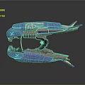 Futuristic Blue Purple Mechanical Weapon With Metallic Claw And Energy Details