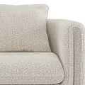 Beige Plush Fabric Accent Chair With Modern Design Comfortable Seat And Armrests