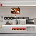 Panama Cafe Modern Interior With Hanging Chandeliers Pastry Display Cases And Bar Counter