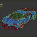 Blue Modern Sports Car With Sleek Design And Rear Spoiler