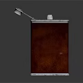 Red Leather Flask With Metal Cap And Smooth Surface Design