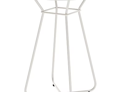 Modern White Metal Frame Dining Table With Sleek Minimalist Structure Design 3d model