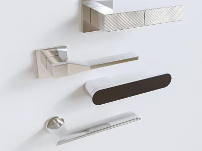 Sleek Modern Stainless Steel Door Handles With Contemporary Design And Minimalist Style For Home Interior 3d model