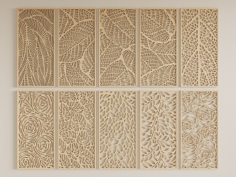 Carved Screen Partition Hollow-out Carved Component Screen Pattern 3d model