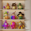 Colorful Diverse Cartoon Character Decorative Ornament Set For Shelf
