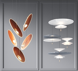 Light Luxury Chandelier Combination 3d model