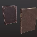Vintage Leather Bound Books With Ornate Gold Embossed Designs On Covers