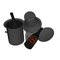 Verse 2018 Wine Bottle And Glass With Stainless Steel Ice Bucket And Ice Cubes