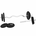 High Quality Durable Sports Equipment Dumbbell With Metal Bar And Black Weight Plates