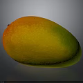 Fresh Ripe Mango With Vibrant Orange Yellow And Green Hues Against Dark Background