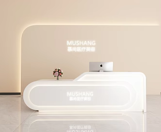 Simple beauty salon bar company reception desk clothing store wedding photography dance room curved cashier 3d model