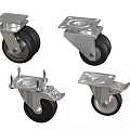 Various Types Of Metal Casters With Black Wheels And Sturdy Construction