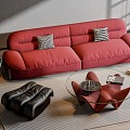 Sofa coffee table combination 3d model