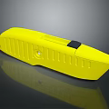 Bright Yellow Ribbed Surface Handheld Device With Black Component And Smooth Finish 3d model
