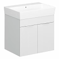 Modern Bathroom Vanity With White Sink And Double Door Cabinet Design