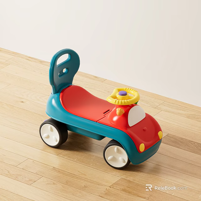 Ride On Electric Toy Car With Steering Wheel For Kids 3d model 