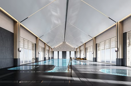 New Chinese Swimming Pool 3d model