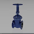 Industrial Blue Cast Iron Gate Valve With Flanged Ends And Wheel Handle