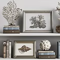 Elegant Decorative Ornament Collection With Wing Rhinoceros Sculptures Frames Books And Vases For Shelf